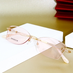 8883 - Titanium wire grace design optical frame for lady