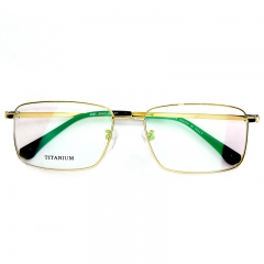 6091 - simple With 18K Gold business style titanium spectacle frame for Men