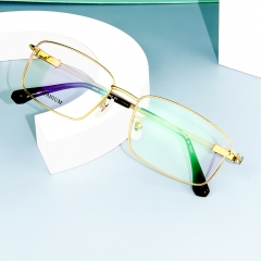 9806- Nephrite/Emerald/Black agate Luxury titanium full rim eyeglasses frame for men
