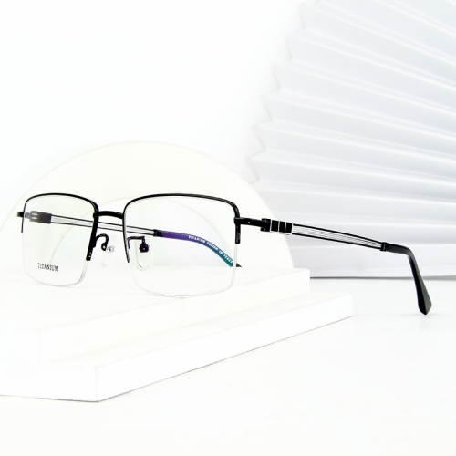 6095 titanium Line Half rim eyeglasses frame for men