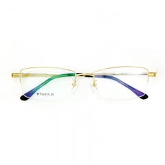 2035 - Half rim titanium optical frame causal style for Men