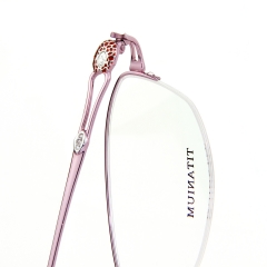 5021 - Half rim crystal titanium high quality eyewear for lady
