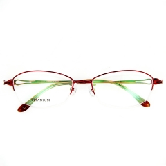 5021 - Half rim crystal titanium high quality eyewear for lady