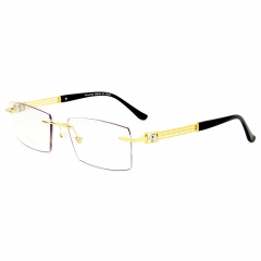 99944 - Screwless rimless fine and domineering eagle head carving quality titanium frame for Men