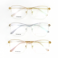 31228 - High quality titanium top bar fashion glasses frame - unisex