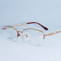 5071 - Elegant with crystal diamond half rim titanium frame for lady