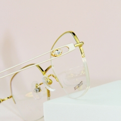 8898 - Zircon Diamond Titanium Frame in Elegant Design Half Rim for Lady