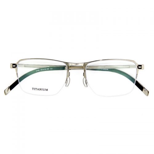 3109 Super Thin Titanium Sheet Elegant European Designed Young Business Eyewear Optical Frame Half Rim - Unisex