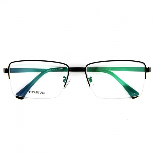 8206 - Super large size 61 titanium frame in traditional business style high quality half rim design for men