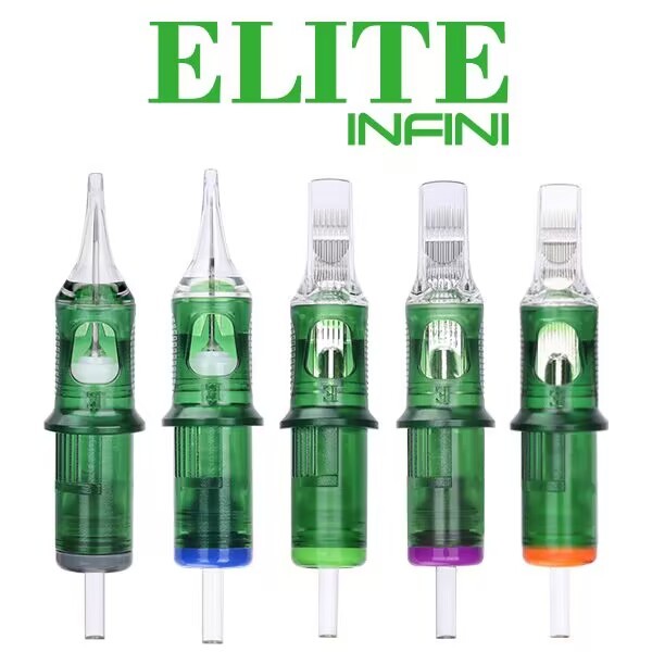ELITE INFINI Needle Cartridges - Long Taper Round Shader 0.35mm