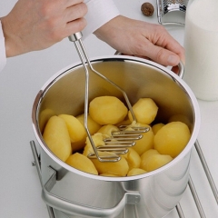 Stainless Steel Wave Shape Potatoes Masher Professional Mash Tool Kitchen, Potato Pressurer