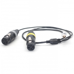 RA-D8  30cm 10 Pin to Dual Head 3 Pin Female XLR Audio Cable for ATOMOS Shogun Inferno Monitor