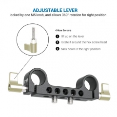 VR-01 15mm Railblock with 1/4"-20 Thread for DSLR Camera Rig Accessories