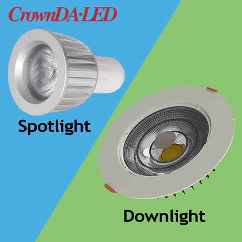 Difference between LED spotlights and LED downlights