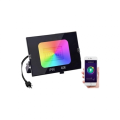 WIFI voll funktionsfähige RGB+CCT Flutlichter 40W 60W 80W 100W 150W ETL 5 Jahre Garantie, 100-277VAC