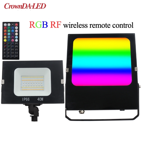 RGB RF wireless remote control floodlights 40W 60W 80W 100W ETL 5 years warranty