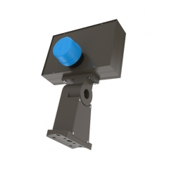 100W UL shoebox led street light with photocell sensor & extruded mounting arm, UL DLC listed, 5-10 Years Warranty, 100-480VAC, 140-200lm/W