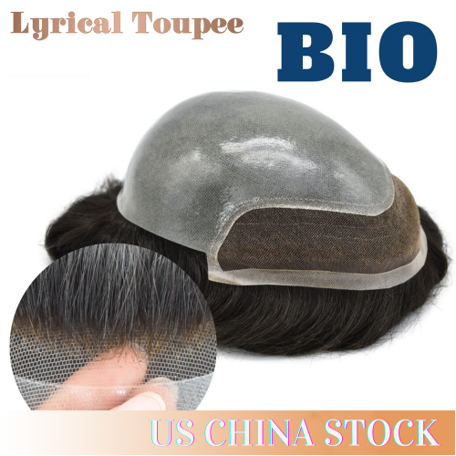 LYRICAL TOUPEE Shop Mens Toupee Non-surgical Hair Replacement Systems French Lace Front Toupee For Men PU Skin Hairpiece Bleached Knot Natural Hailine