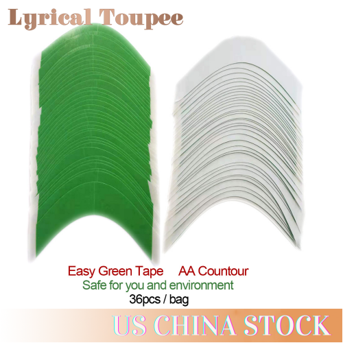 Walker Easy Green Hair System Toupee Wig Tape Double Sided Straight, AA, CC Contour Tapes