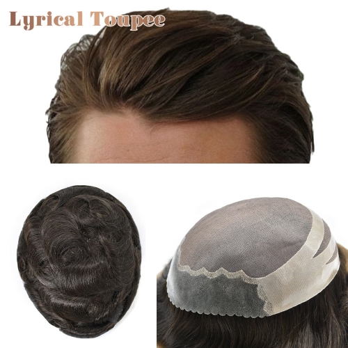 LYRICAL TOUPEE Oscar Shop Toupee For Men Monofilament Center Non Surgical Hair Replacement For Men Poly Pu Skin Hair Hair Pieces And Wigs