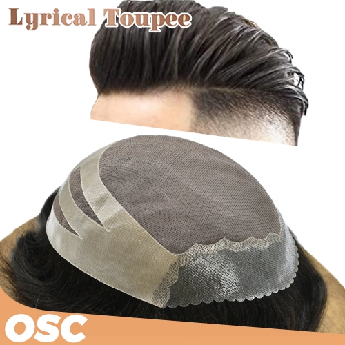 LYRICAL TOUPEE Oscar Shop Toupee For Men Monofilament Center Non Surgical Hair Replacement For Men Poly Pu Skin Hair Hair Pieces And Wigs