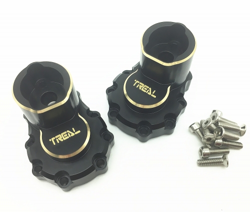 Treal Brass Rear Inner Portal Cover Housing and Portal Drive Axle Mounts (2) pcs Blacken for 1/10 TRX4 TRX-4/TRX-6