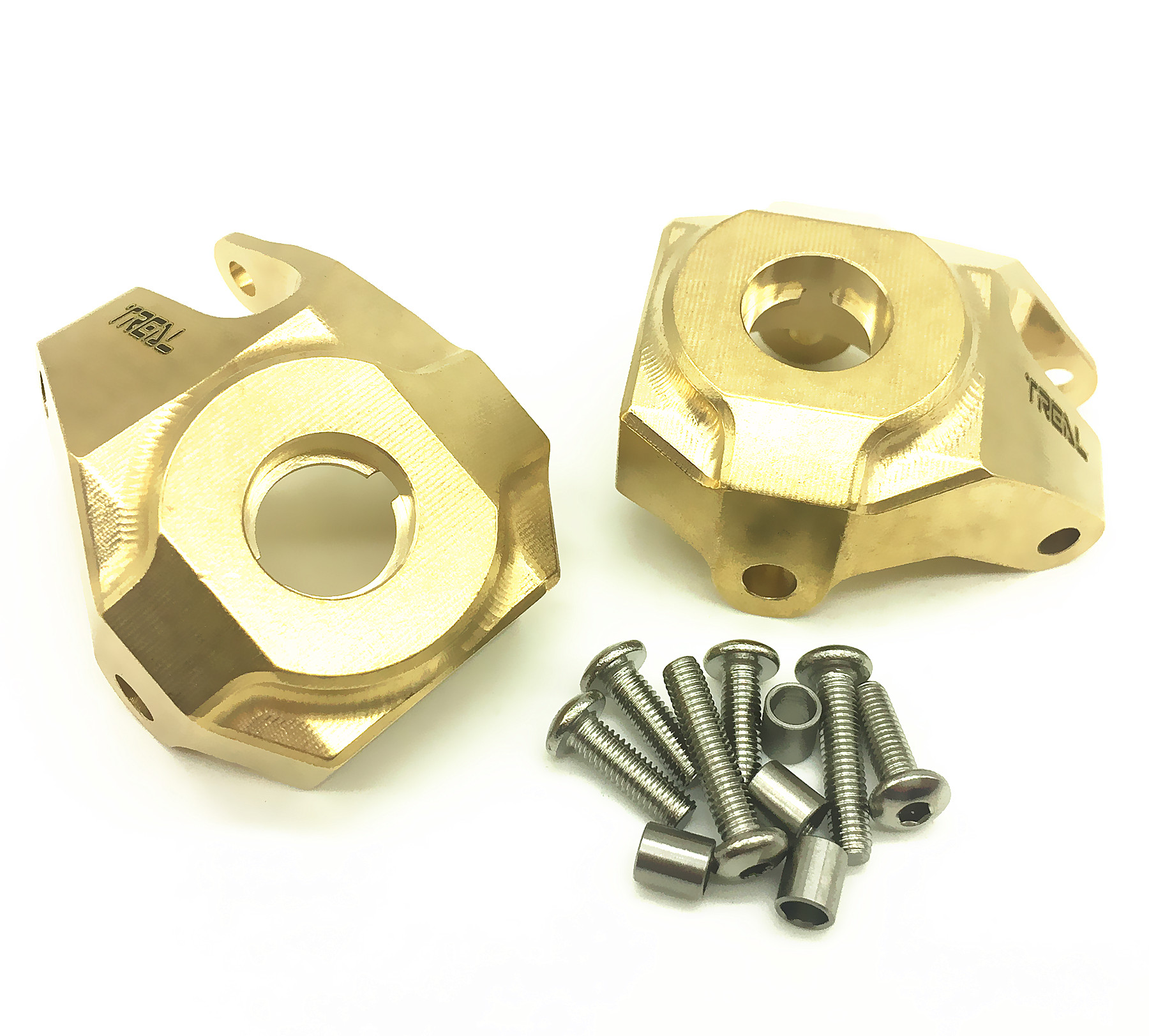 Treal Brass Front Steering Knuckles Heavy for SCX10 II 70g/pc