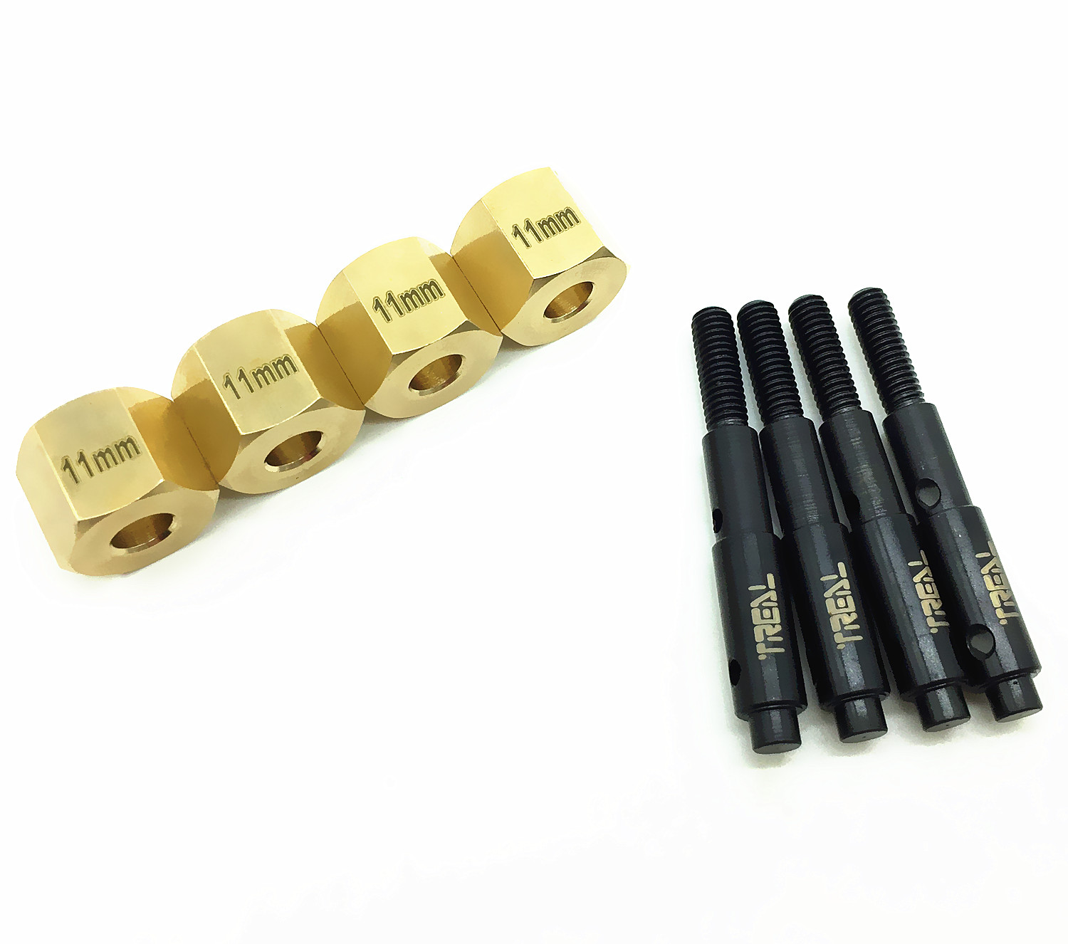 Treal Brass Extended Wheel Hex Pins Set Mm And Steel Stub Axle Mm