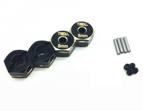 Treal Brass Extended Wheel Hex Pins Set 8mm for Redcat GEN8(4pcs)