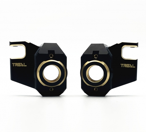 TREAL Brass Front Steering Knuckles for SCX10 III Straight Axle Compatible with SCX10 III Early Ford Bronco/Jeep CJ-7