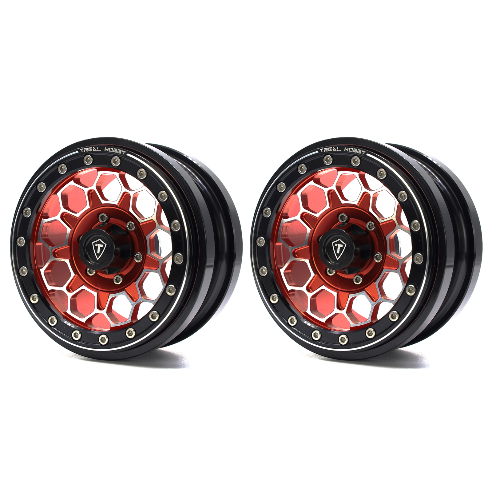 TREAL SCX6 Wheels 2.9'' Beadlock Wheels (2) CNC Machined SCX6 Upgrades