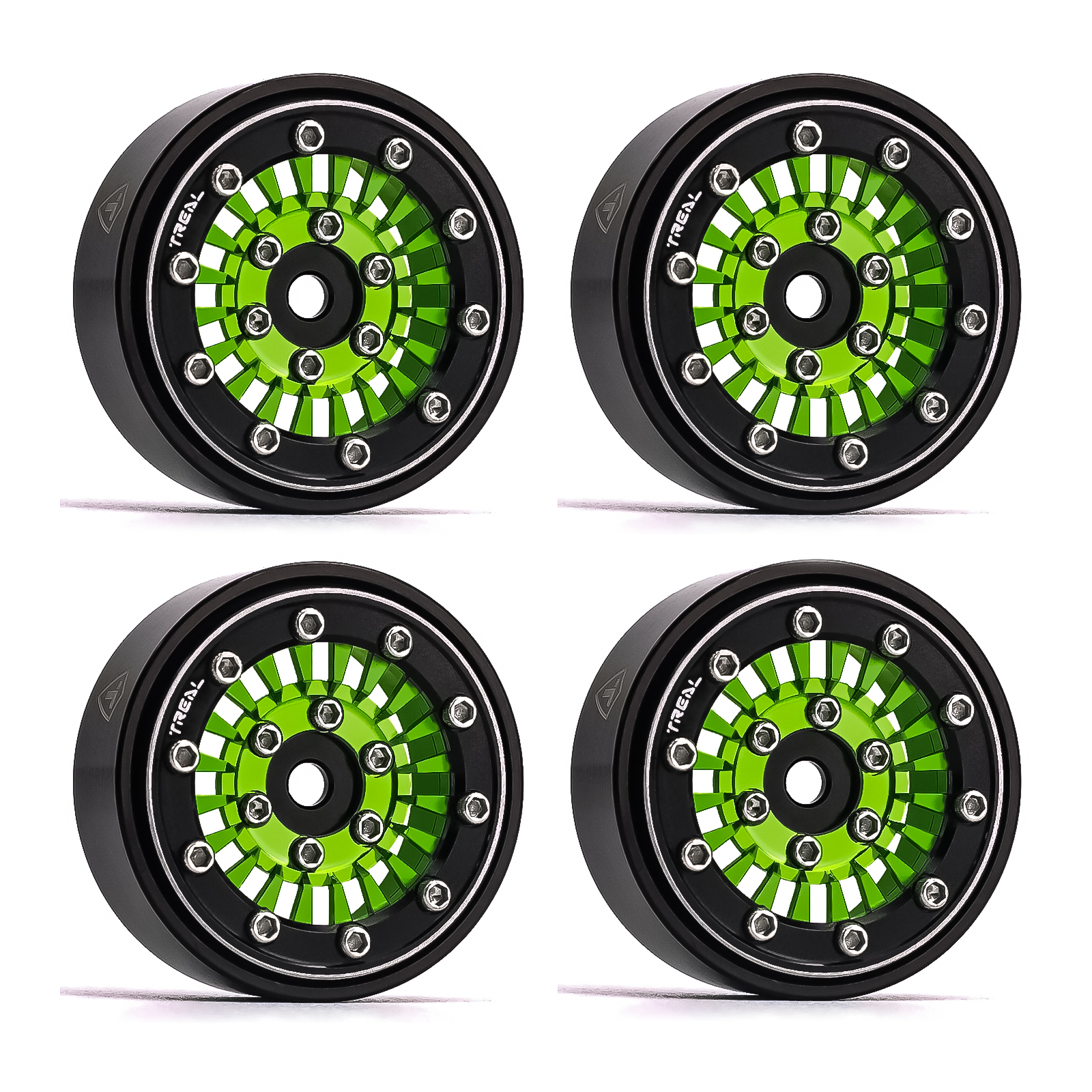 TREAL SCX24 Wheels 1.0'' Beadlock Wheels(4P) for 1/24 Micro RC SCX24 Bronco Gladiator C10