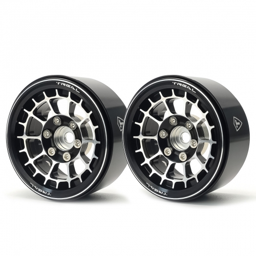 TREAL 1.9 Beadlock Wheels Stylish Cobweb Design 1.9 Wheel Rims(2P) CNC Machined Aluminum Anodized Finish Upgrades for 1/10 RC Crawlers TRX4 SCX10 III 