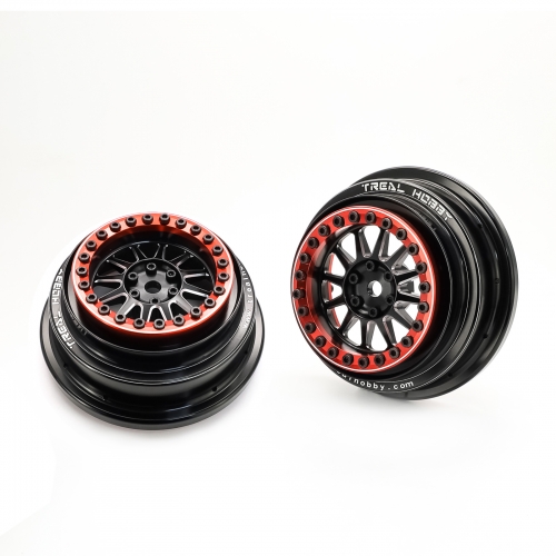 TREAL Aluminium Beadlock Wheels 1:7 RC Wheel Hubs Rims for UDR Compatible with Stock Factory Tires-V1