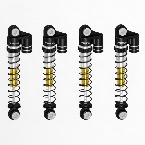 TREAL FCX24 Shocks 43mm Threaded Tele Double Barrel Shocks (4) for FMS 1/24 FCX24 Power Wagon