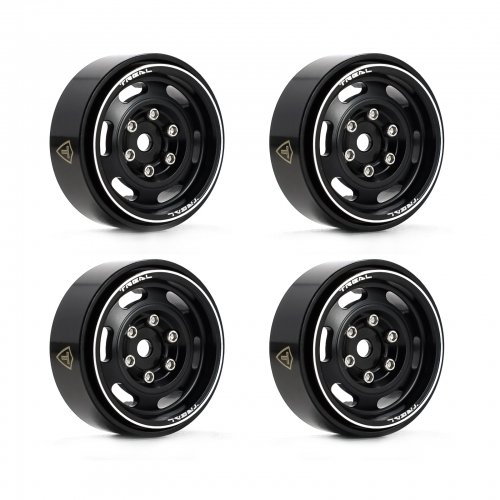 TREAL SCX24 Wheels 1.0'' Beadlock Wheels(4P) Vinatge Wheels for 1/24 SCX24 Bronco Gladiator C10 Deadbolt -Type E