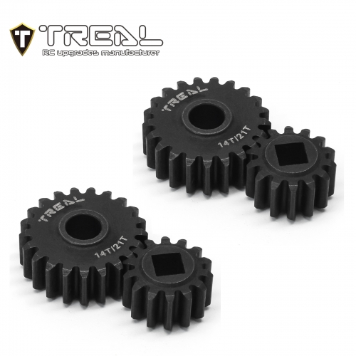 TREAL SCX10 III/Capra Overdrive Portal Gears 14T/21T Harden Steel Gears Compatible with Axial 1/10 SCX10 3 Capra, Overdrive 27%