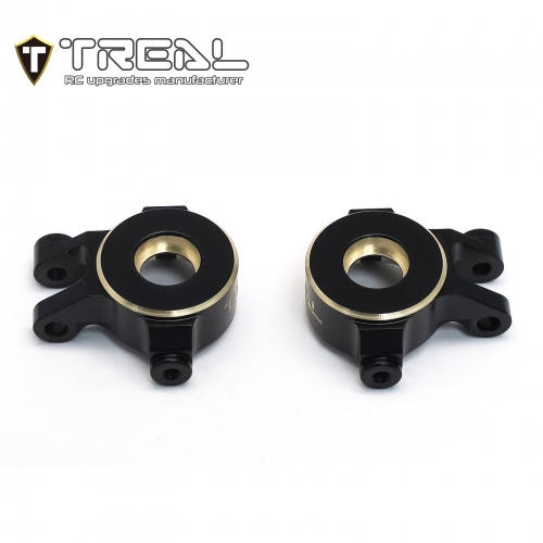 TREAL Brass Front Steering Knuckles Set 9.7g/pc (2P) L&R Heavy Weight Upgrades for 1/18 TRX4M Defender Bronco