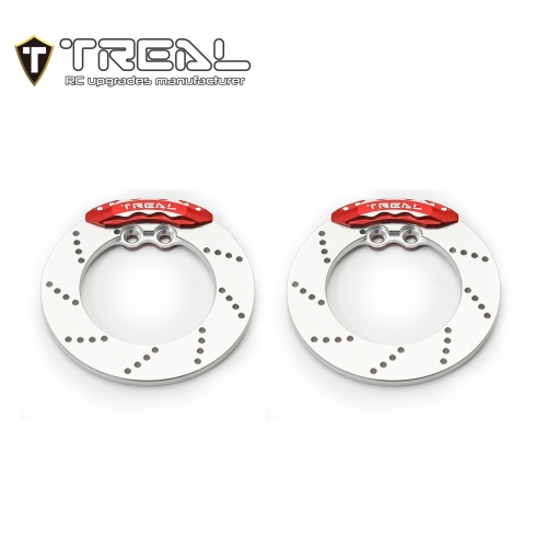 TREAL Aluminum 7075 Brake Disc with Calipers (2) for Redcat GEN9-Silver