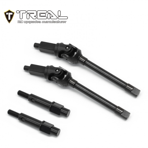 TREAL Steel Front CVD Shafts (2pcs) for SCX24 Front Portal Axles