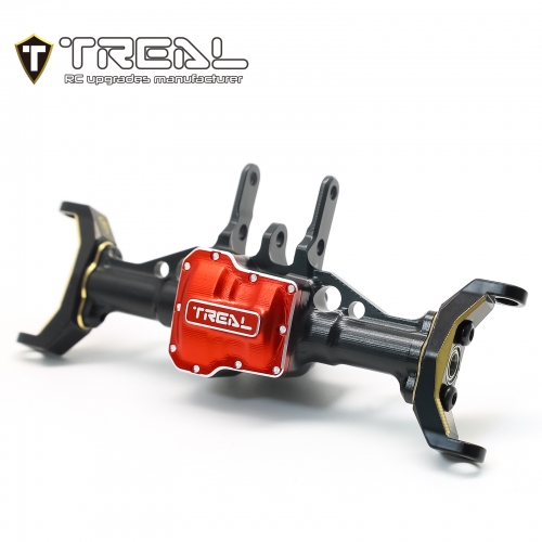 TREAL Aluminum 7075 Front Axle Housing w Brass C hubs Upgrades for 1/18 TRX4M Defender Bronco