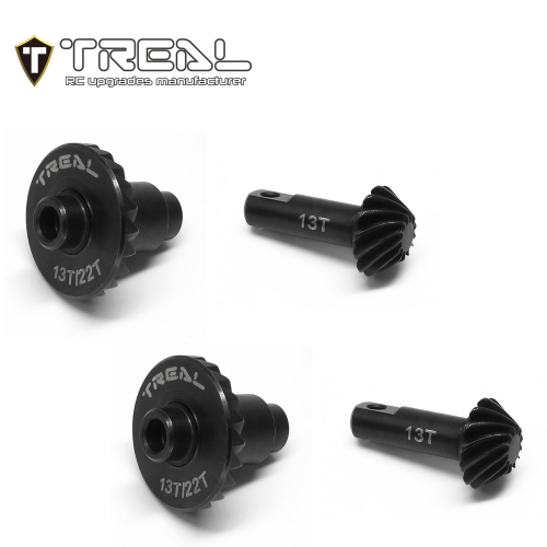 TREAL Harden Steel Axle Ring & Pinion Overdrive Gears Set 13T/22T w Spool Locker for 1/18 TRX4M, Overdrive 16%