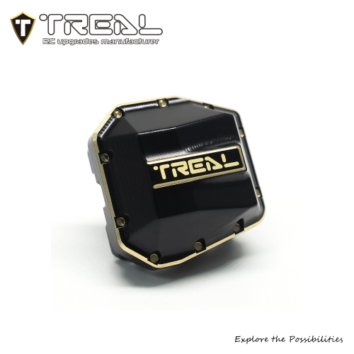 TREAL SCX10 Pro Brass Differential Cover Pumpkin Diff Cover Brass Weight Upgrades(64g) for 1/10 SCX10 Pro SCX10 III Early Ford Bronco Straight Axle