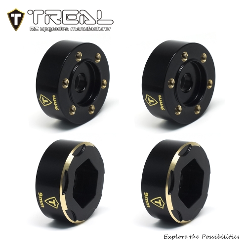 TREAL 2.2 Wheel Hubs Brass Weights 9mm/12mm/15mm Widen Adapters Compatible with 1/10 RC Crawlers