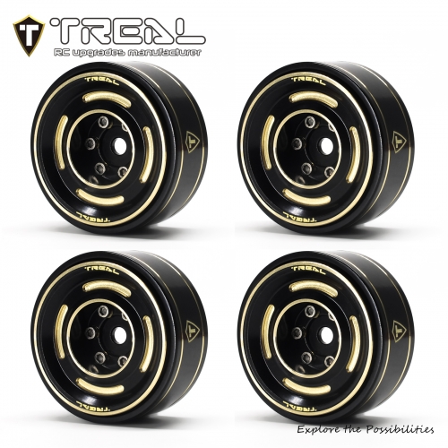 TREAL 1.0 Beadlock Wheels Brass Crawler Wheel Rims Weight (4P) Hubs Removable for SCX24 AX24 FCX24 TRX4M 1/24 1/18 RC Crawler, 50g/pc (Type C)