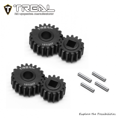 TREAL SCX10 III/Capra Overdrive Portal Gears 15T/20T Harden Steel Gears Compatible with Axial 1/10 SCX10 3 Capra, Overdrive 43%