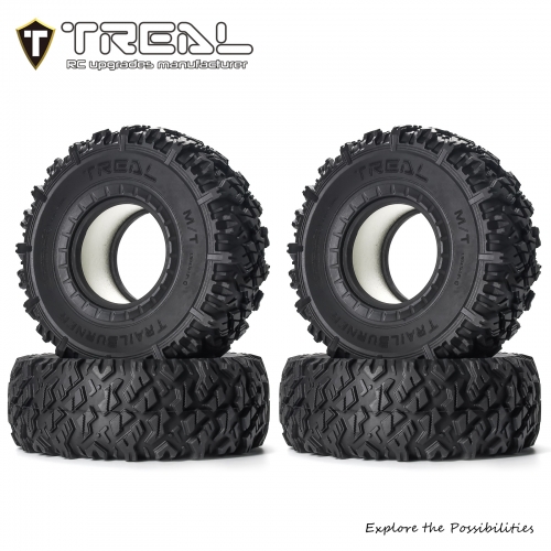 TREAL 1.9 Tires TrailBurner Rubber Tyre Set (4P) RC Beadlock Wheel Tires for 1:10 RC Crawler Axial SCX10 II SCX10 III Capra TRX4 Gen8 Ascent
