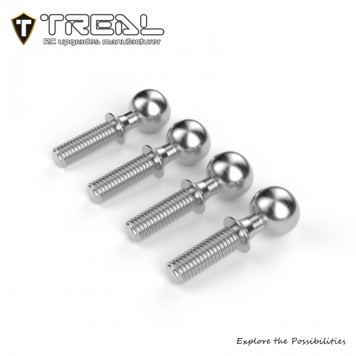 TREAL Stainless Steel Pivot Balls Rod End Ball for Arrma 1/7 Mojave Front Knuckle Arms