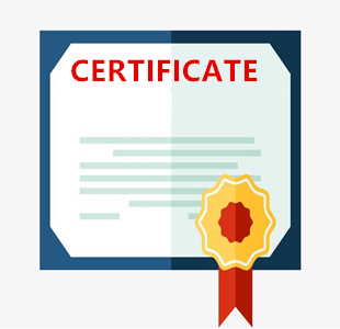 The product certificate we have