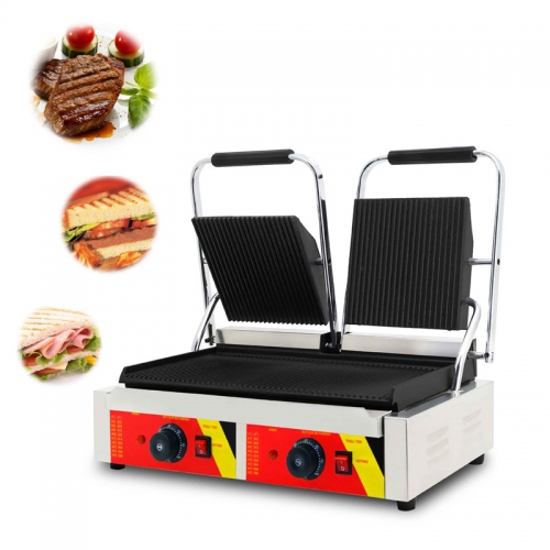 Double head panini machine sandwich press machine groove panini machine NP-692